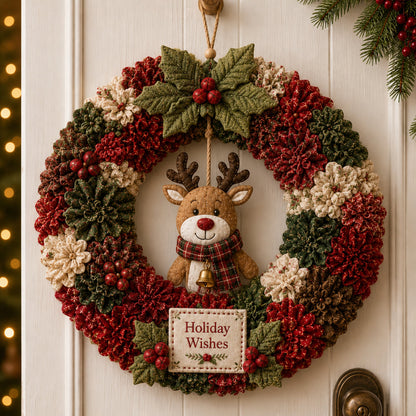 ⏰ LAST DAY 50% OFF ✨ Make A Christmas Wreath You'll Be Proud To Display 🎄❤️ 3D Fabric Poke DIY Kit With Tutorial & Guide Included