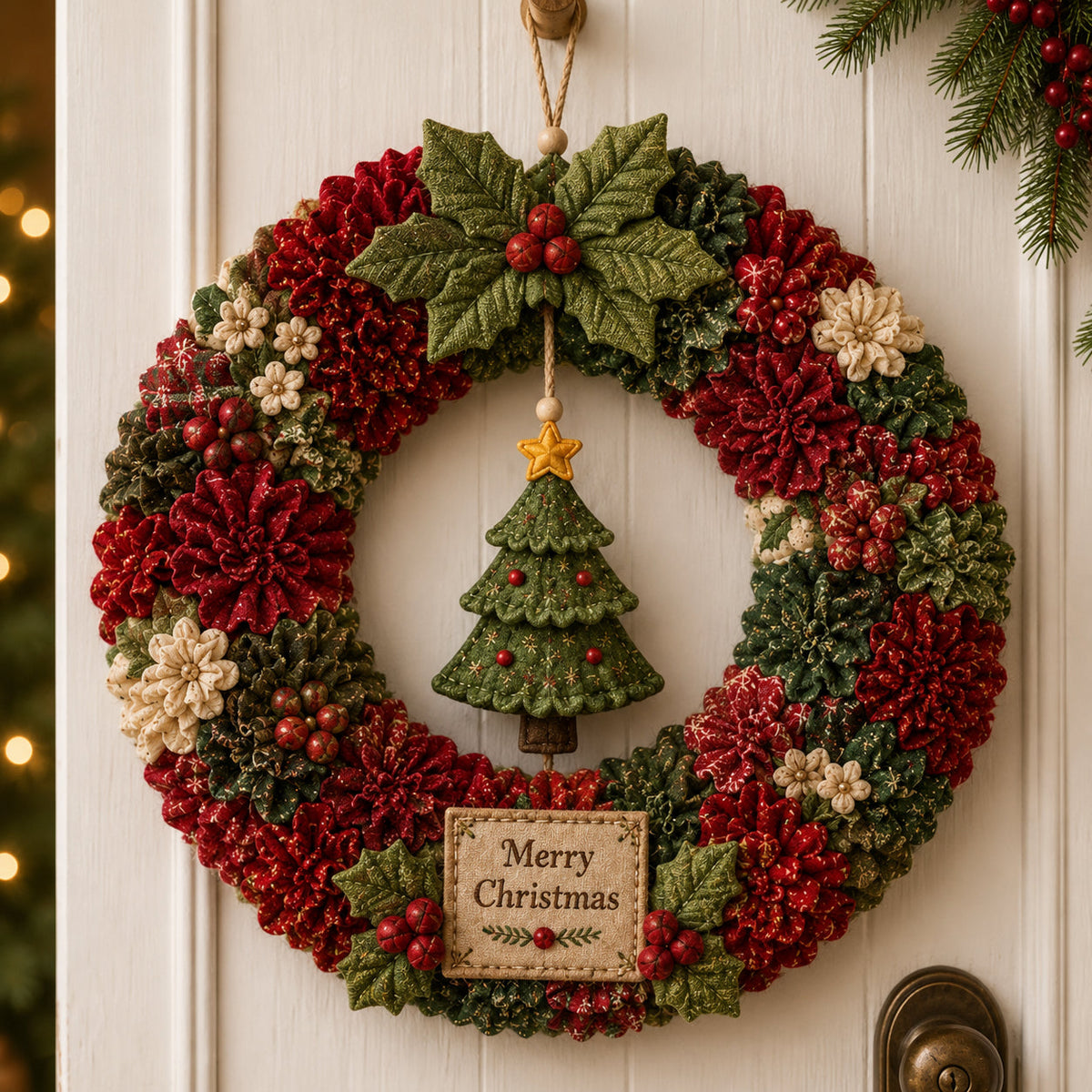 ⏰ LAST DAY 50% OFF ✨ Make A Christmas Wreath You'll Be Proud To Display 🎄❤️ 3D Fabric Poke DIY Kit With Tutorial & Guide Included