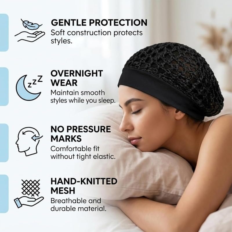 💖Hot 49% OFF🌹🌙 3-Piece Stretchy Wide-Edge Sleeping Cap Set