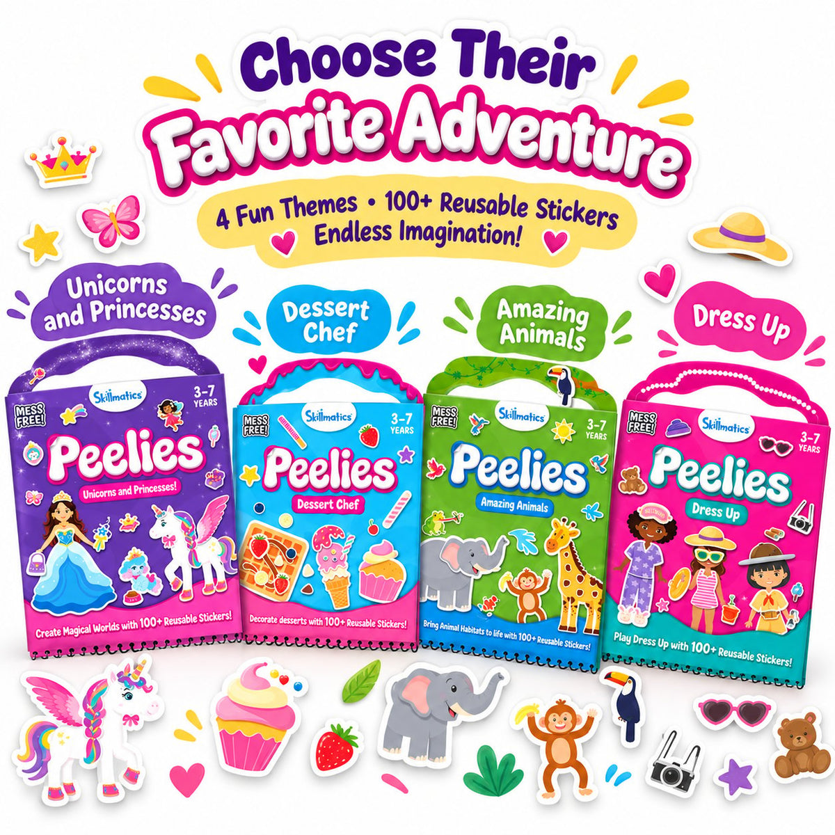 🌈 Reusable Sticker Activity Book — 100+ Stickers for Creative Play