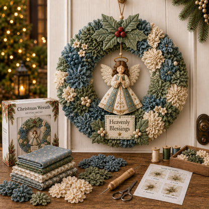 ⏰ LAST DAY 50% OFF ✨ Make A Christmas Wreath You'll Be Proud To Display 🎄❤️ 3D Fabric Poke DIY Kit With Tutorial & Guide Included