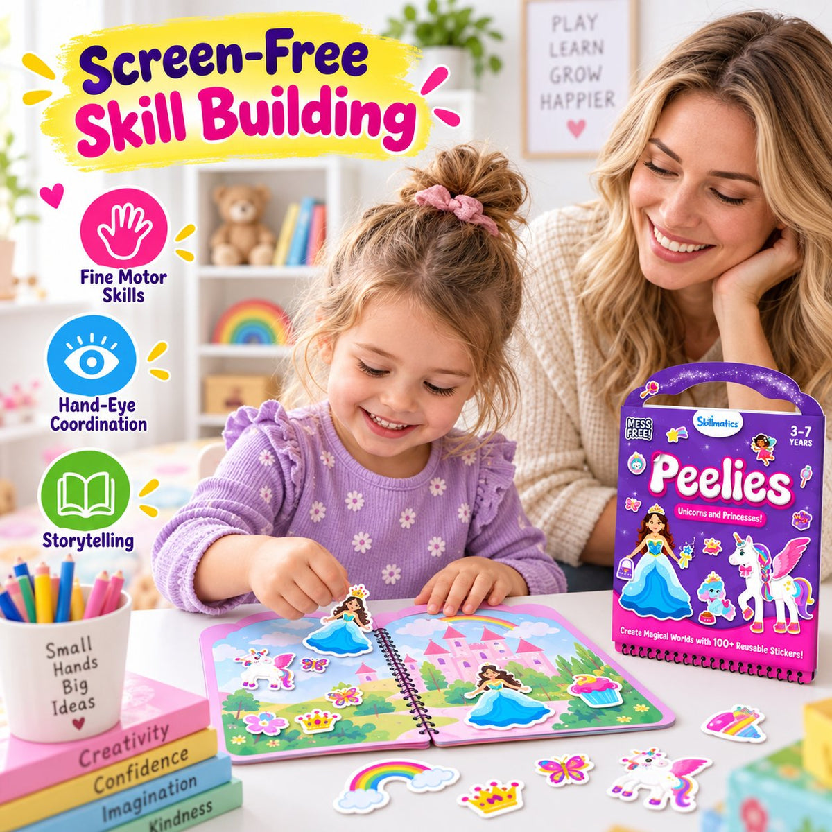 🌈 Reusable Sticker Activity Book — 100+ Stickers for Creative Play