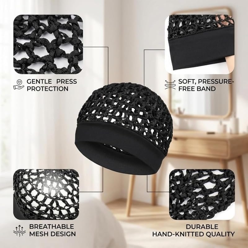💖Hot 49% OFF🌹🌙 3-Piece Stretchy Wide-Edge Sleeping Cap Set