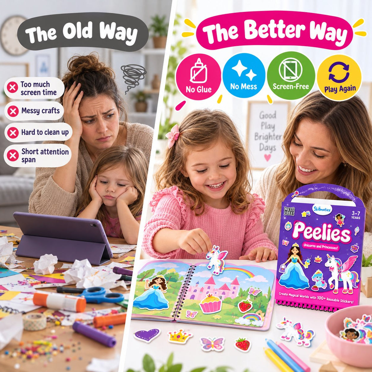 🌈 Reusable Sticker Activity Book — 100+ Stickers for Creative Play